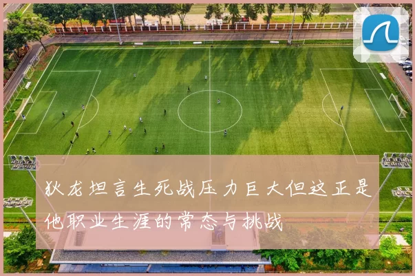 狄龙坦言生死战压力巨大但这正是他职业生涯的常态与挑战